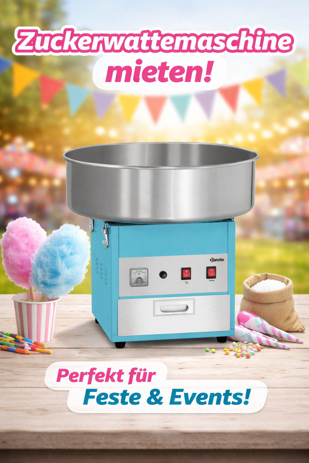 Zuckerwattemaschine – Tagesmiete | ideal für Events & Feiern