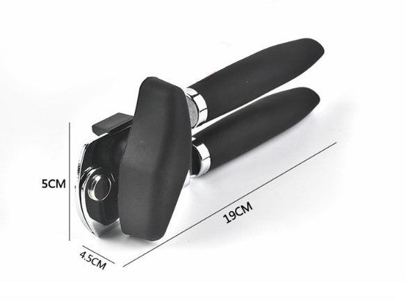 Manueller Dosenöffner Schwarz – Robuster Küchenhelfer aus Edelstahl & ABS