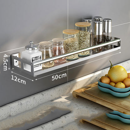 Gewürzregal Küche ohne Bohren – Selbstklebendes Küchen-Gewürzregal – Wandmontage Organizer für Gewürze & Flaschen