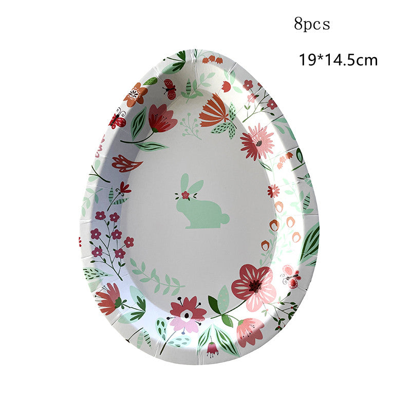 Oster Partygeschirr Set – Hasen- & Eier-Pappteller und Pappbecher für Happy Easter Party