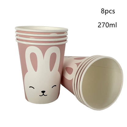 Oster Partygeschirr Set – Hasen- & Eier-Pappteller und Pappbecher für Happy Easter Party