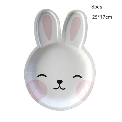 Oster Partygeschirr Set – Hasen- & Eier-Pappteller und Pappbecher für Happy Easter Party