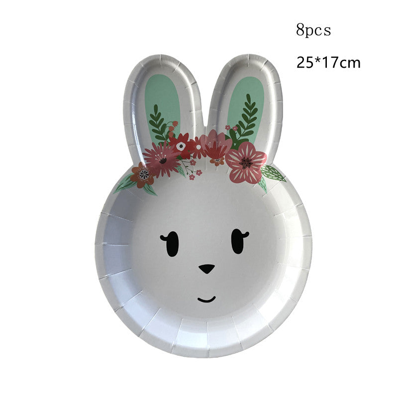 Oster Partygeschirr Set – Hasen- & Eier-Pappteller und Pappbecher für Happy Easter Party