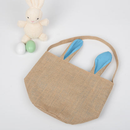 Osterhasen-Geschenktasche aus Jute & Canvas – Wiederverwendbarer Osterkorb für Kinder & Geschenke