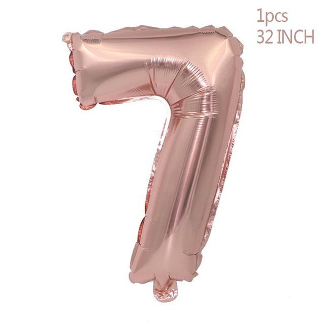 Rosé Zahlenballons 0–9 – Happy Birthday Folienballons für Geburtstag & Party Deko