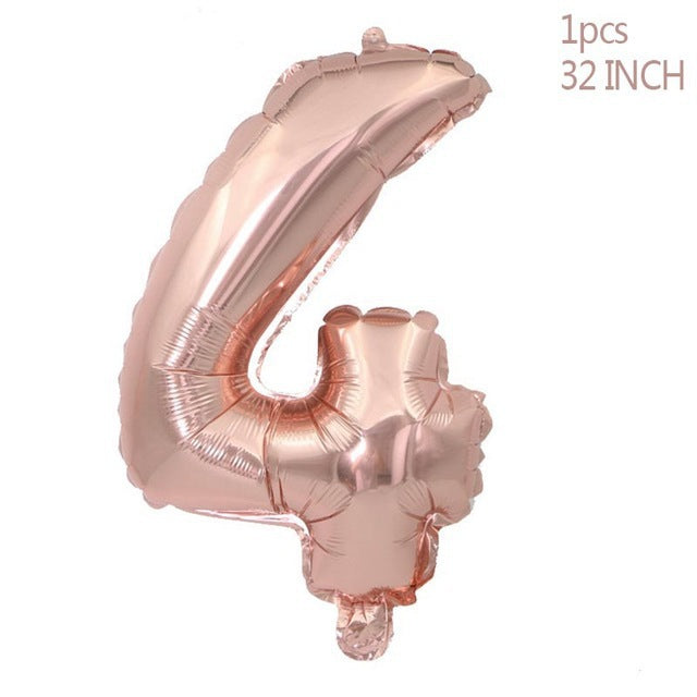 Rosé Zahlenballons 0–9 – Happy Birthday Folienballons für Geburtstag & Party Deko