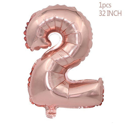 Rosé Zahlenballons 0–9 – Happy Birthday Folienballons für Geburtstag & Party Deko