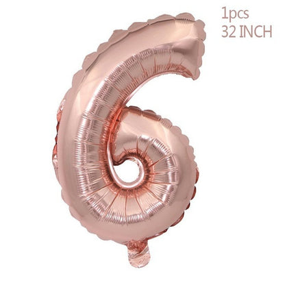Rosé Zahlenballons 0–9 – Happy Birthday Folienballons für Geburtstag & Party Deko