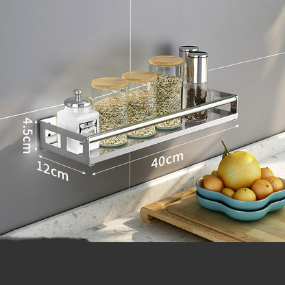 Gewürzregal Küche ohne Bohren – Selbstklebendes Küchen-Gewürzregal – Wandmontage Organizer für Gewürze & Flaschen