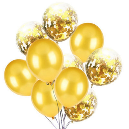 Metallic Latexballons (12") – 10er Set mit Konfetti