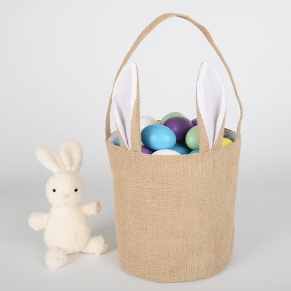 Osterhasen-Geschenktasche aus Jute & Canvas – Wiederverwendbarer Osterkorb für Kinder & Geschenke