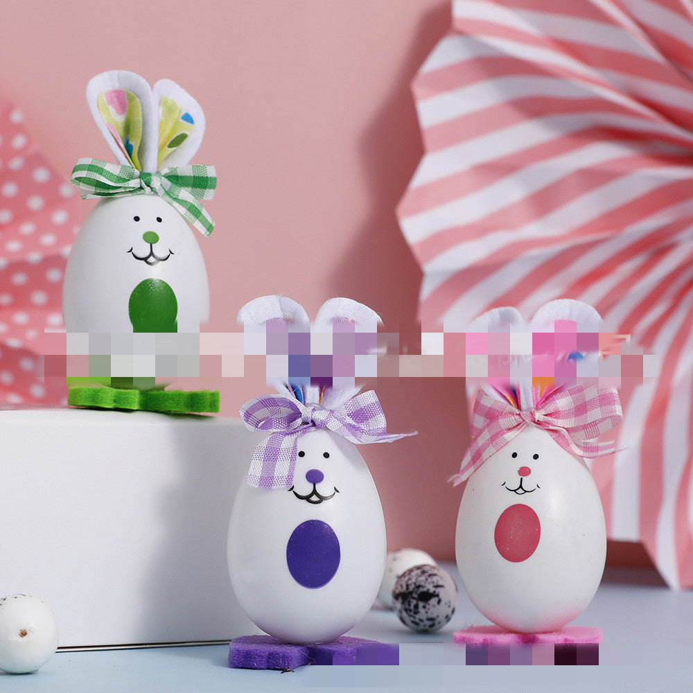 Osterhasen-Deko mit Schleife – Kunststoff Osterfigur in 2 Designs (Style A & B)