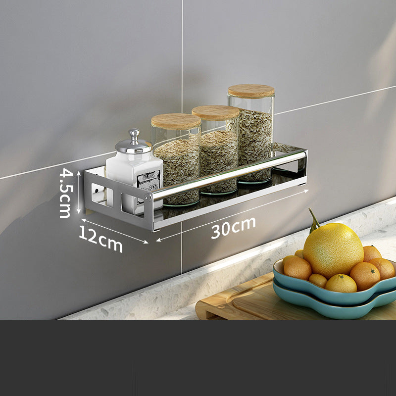 Gewürzregal Küche ohne Bohren – Selbstklebendes Küchen-Gewürzregal – Wandmontage Organizer für Gewürze & Flaschen