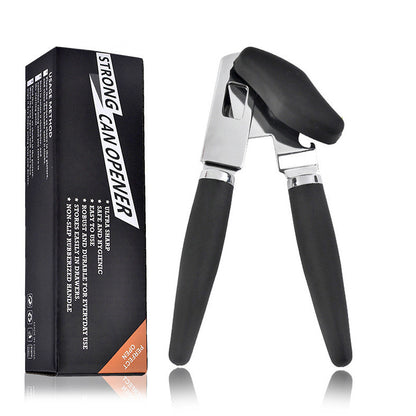 Manueller Dosenöffner Schwarz – Robuster Küchenhelfer aus Edelstahl & ABS