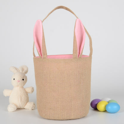 Osterhasen-Geschenktasche aus Jute & Canvas – Wiederverwendbarer Osterkorb für Kinder & Geschenke