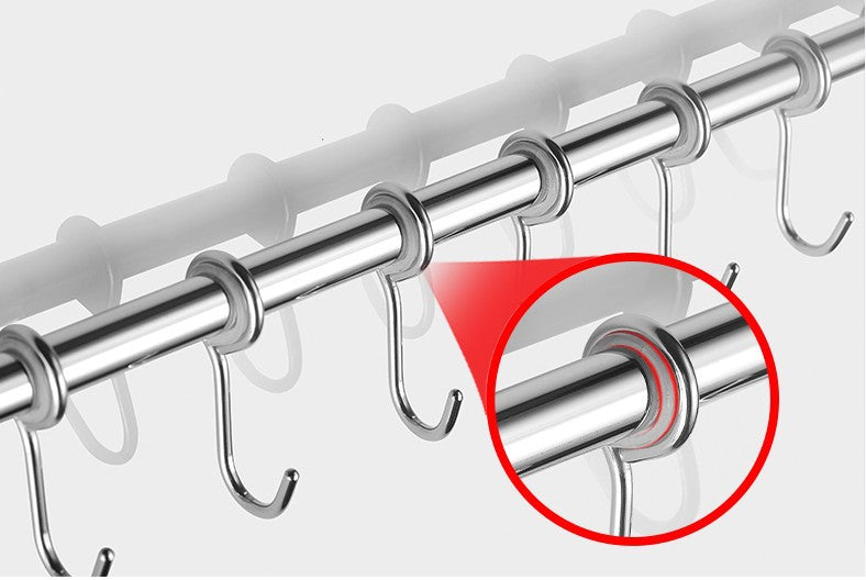 Edelstahl Küchenhakenleiste – Wandmontage mit Haken – Küchen Organizer für Utensilien & Kochzubehör