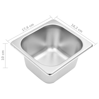 Gastronorm stand with 3 GN 1/6 containers, stainless steel