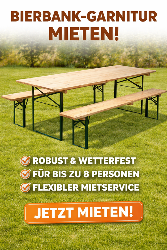 Bierbank Garnitur - Tagesmiete | ideal für Events & Feiern