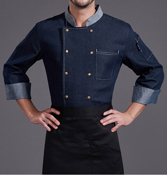 Denim Kochjacke – Hochwertige Gastronomie-Arbeitskleidung für Profiköche