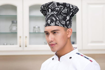 Kochmütze aus Baumwolle – Flache Küchenmütze für Restaurant, Bäckerei & Küche