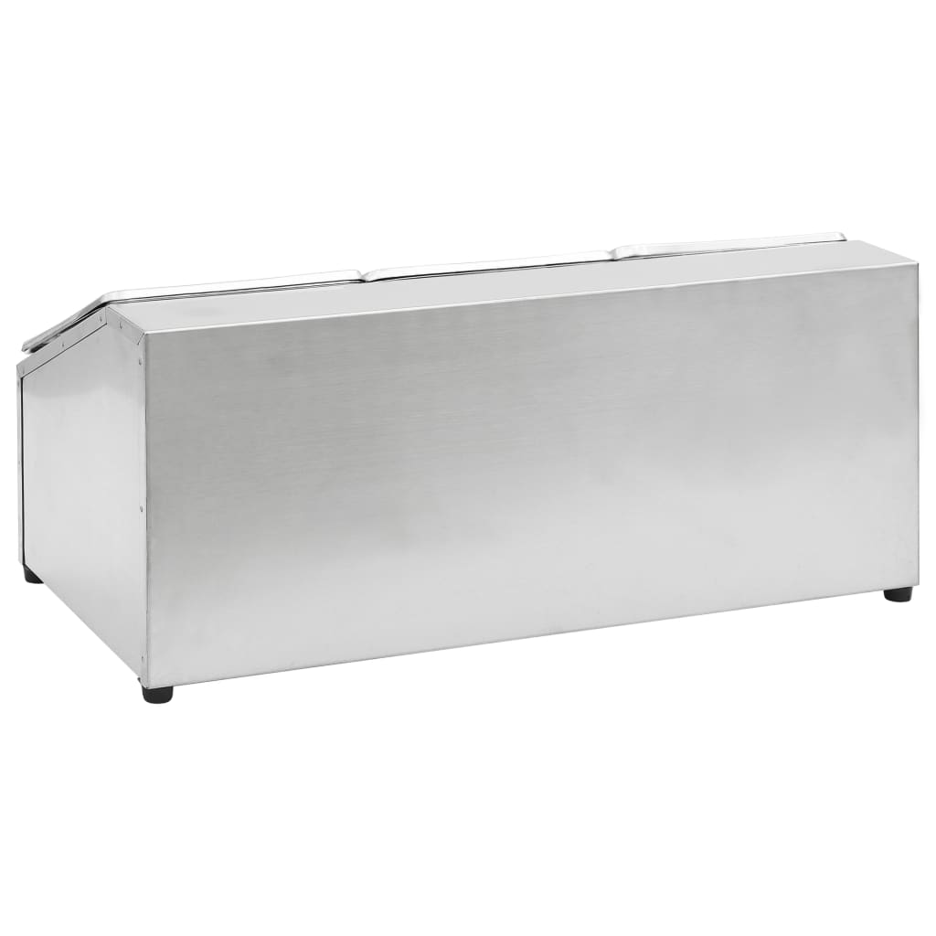 Gastronorm stand with 3 GN 1/6 containers, stainless steel